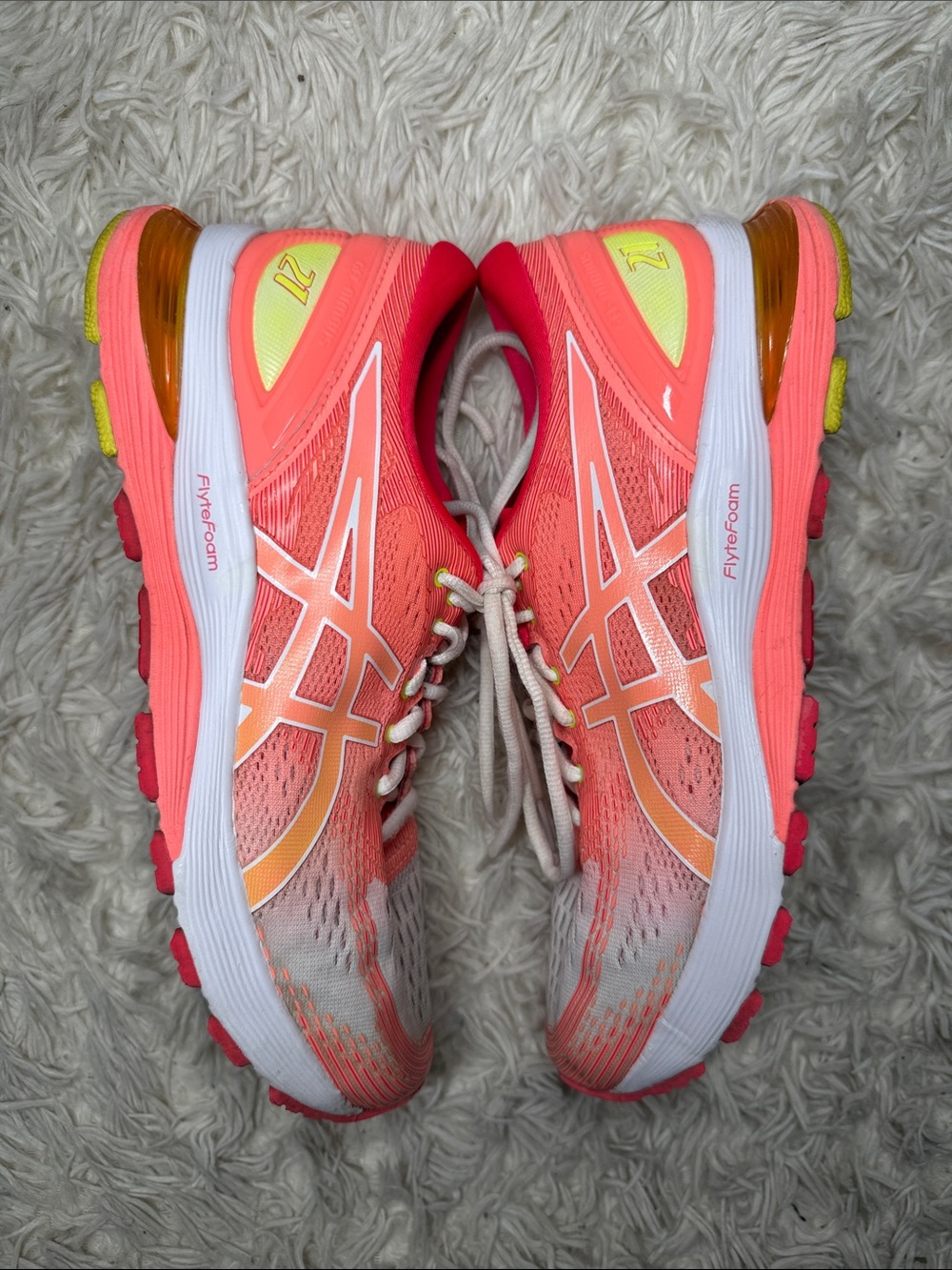ASICS Women's Coral-Peach Mesh Running Shoes with Pink Lining
